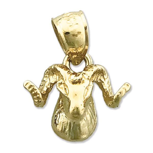 14K Gold Ram Head Charm