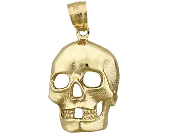14K Gold Skull Pendant