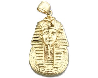 14K Gold Egyptian Pharaoh King Tut Pendant