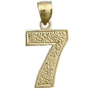 14K Gold Number 7 Charm
