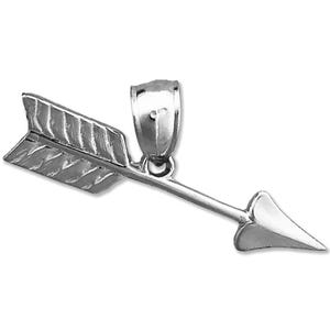 Rhodium Plated 925 Sterling Silver Western Arrow Charm
