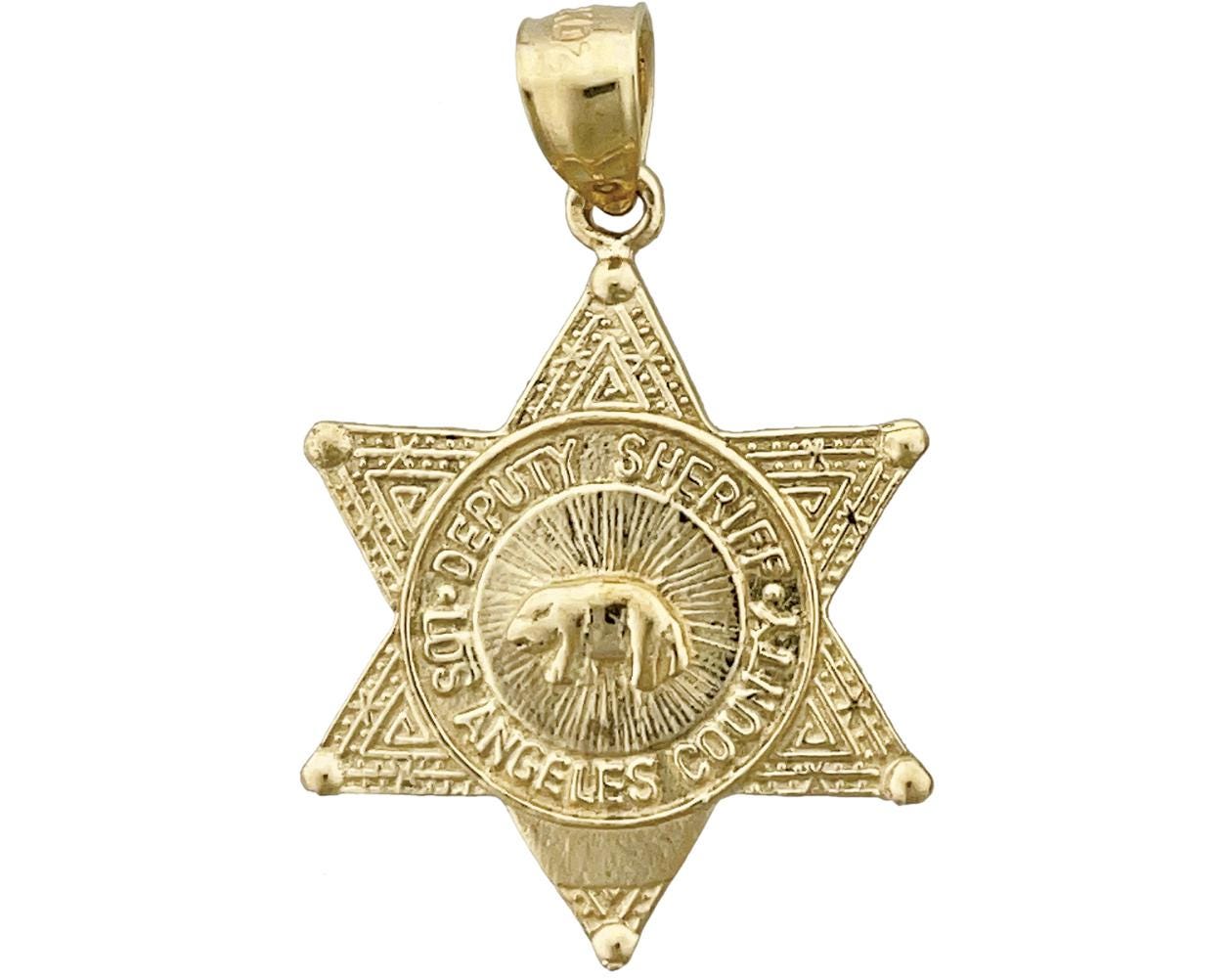 14K Gold LA County Deputy Sheriff Badge Pendant