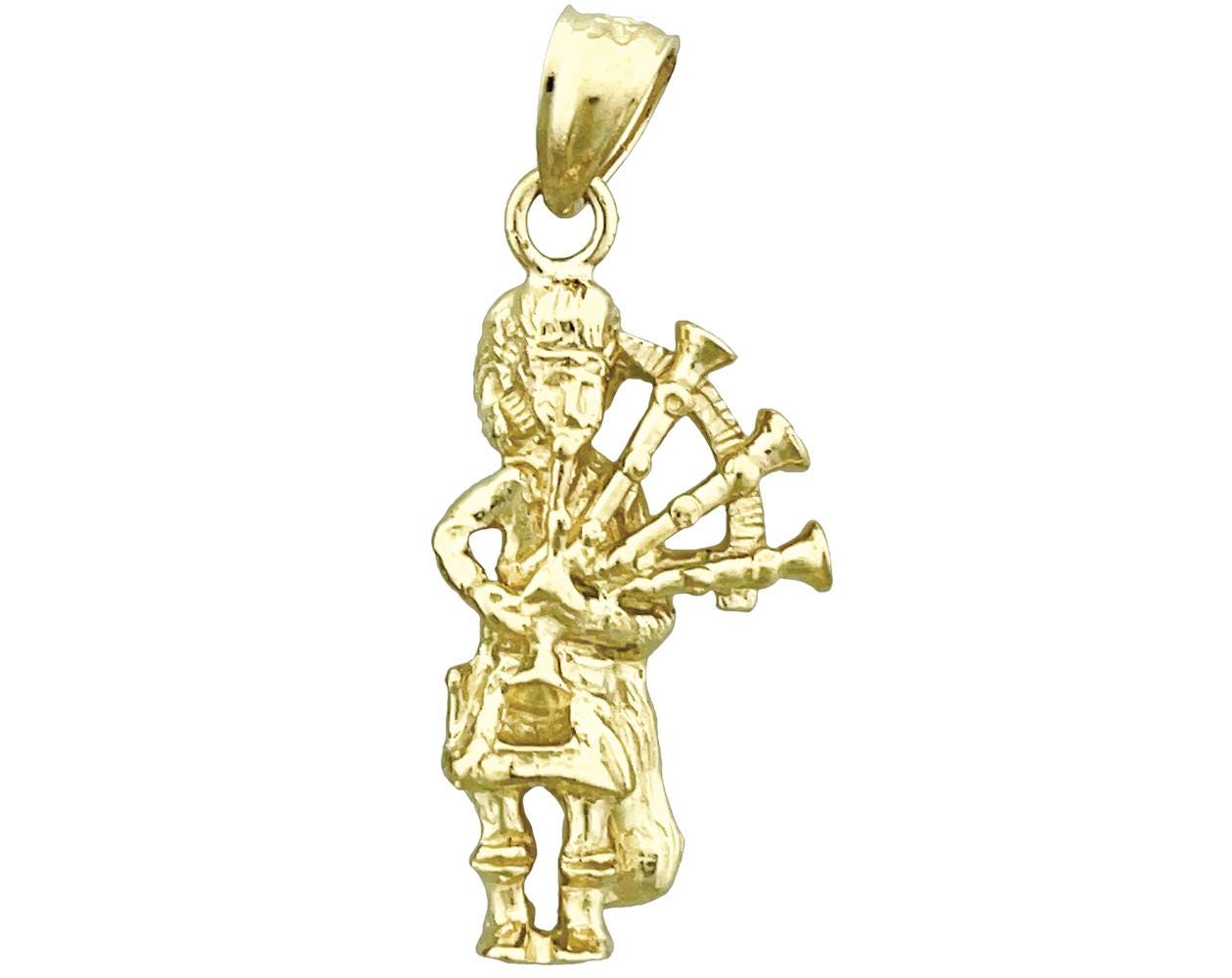 14K Gold Dudelsackpfeifer Anhänger