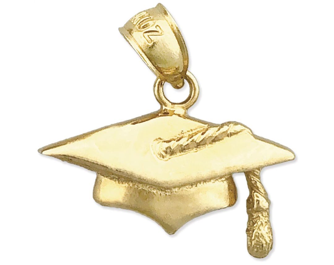 14K Gold Graduation Cap With Tassel Charm - Etsy