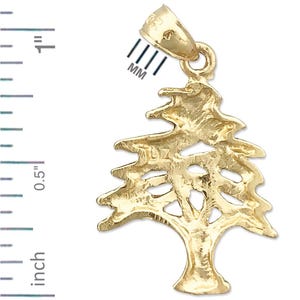 14K Gold Lebanon Cedar Tree Pendant image 2