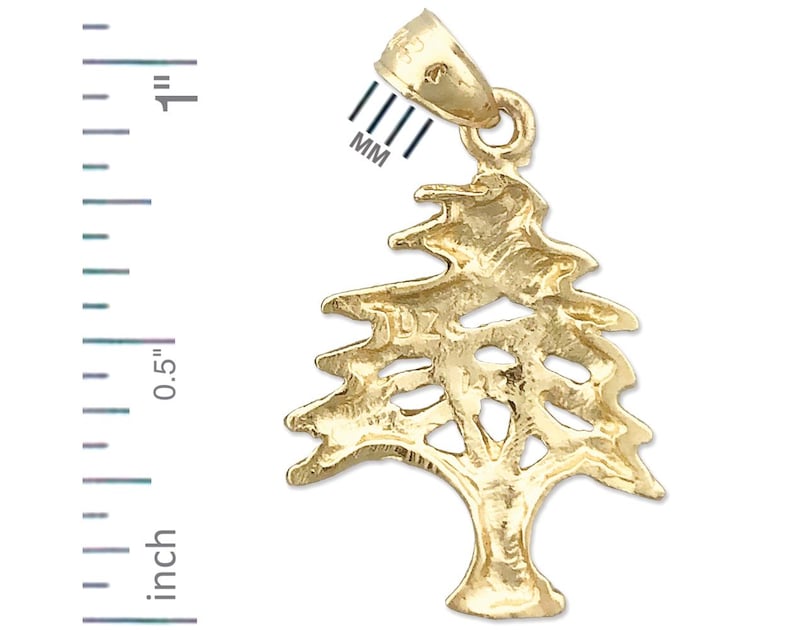 14K Gold Lebanon Cedar Tree Pendant image 2