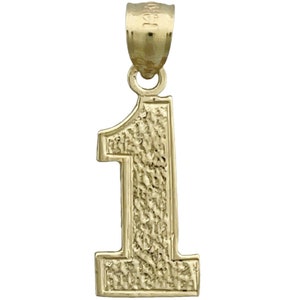 14K Gold Number 1 Charm