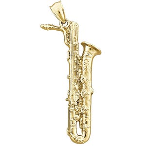 Pingente de saxofone de ouro 14K