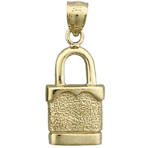 14K Gold Padlock Charm