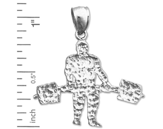 Details about   New Rhodium Plated 925 Sterling Silver Upper Body Bodybuilder Charm Pendant 