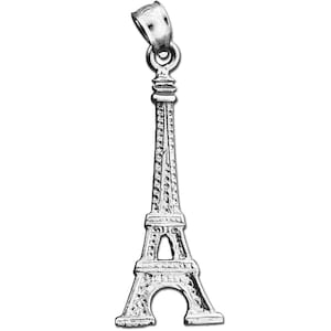 Rhodium Plated 925 Sterling Silver Eiffel Tower Pendant