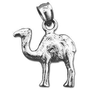 Rhodium Plated 925 Sterling Silver 3D Camel Charm