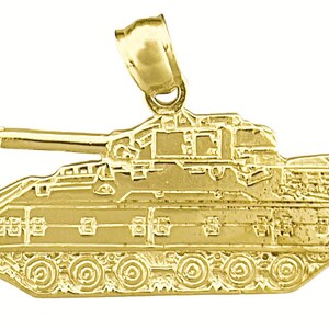 14K Gold Military Tank Pendant