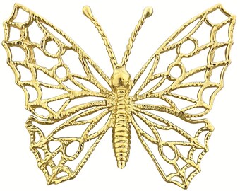 14K Gold Filigree Butterfly Slide