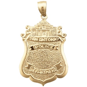 14K Gold San Antonio Police Department Badge Pendant