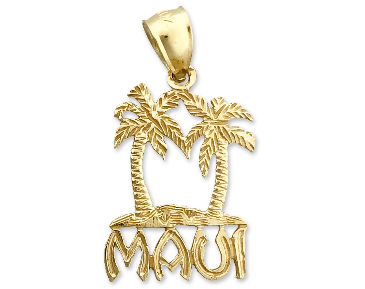 14K Gold Maui with Palm Trees Charm