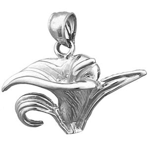 Rhodium Plated 925 Sterling Silver Lily Charm