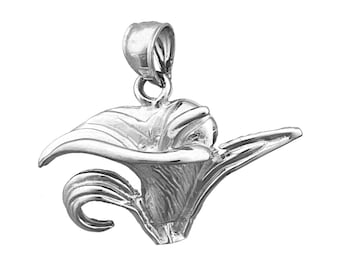 Charm de lirio en plata de ley 925 con baño de rodio