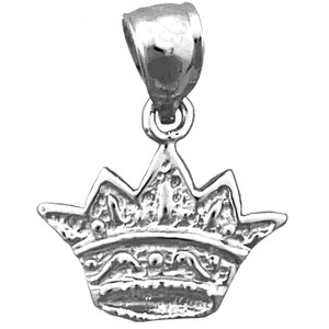 Charm de corona de plata de ley 925 bañada en rodio