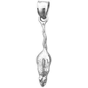 Rhodium Plated 925 Sterling Silver 25MM Mouse Charm