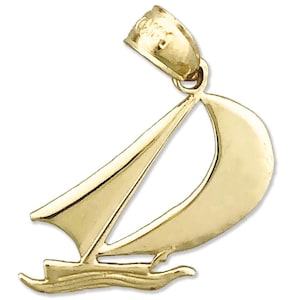 14K Gold Sailboat Mini Charm
