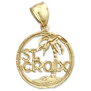 14K Gold Saint Croix Virgin Islands Charm
