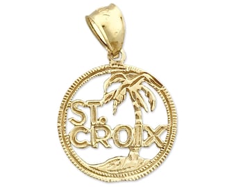 14K Gold Saint Croix Virgin Islands Charm