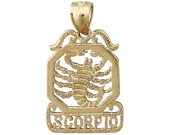 Ciondolo zodiacale Scorpione in oro 14 carati