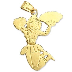Colgante de animadora en oro de 14 quilates