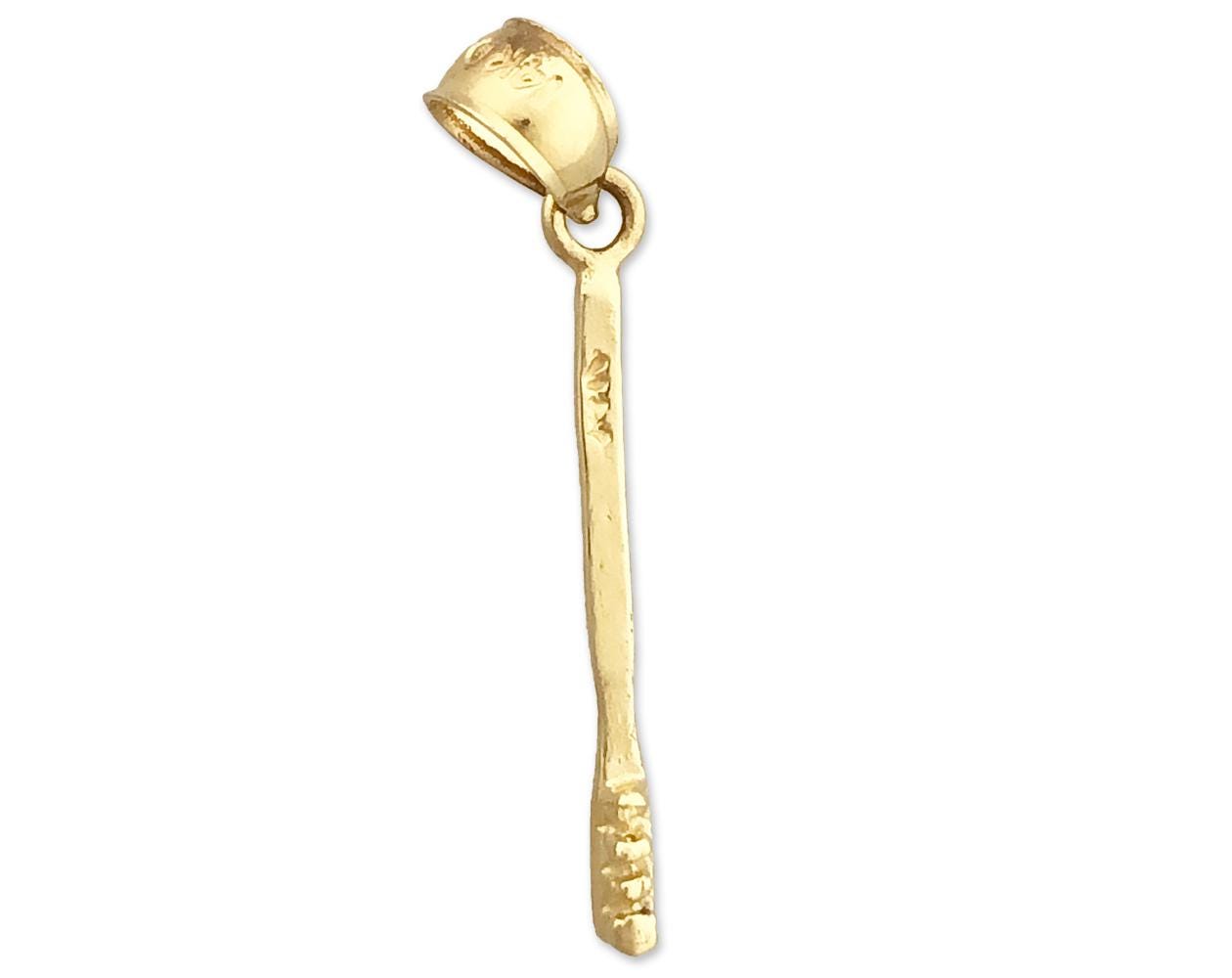 14K Gold 3D Toothbrush Charm
