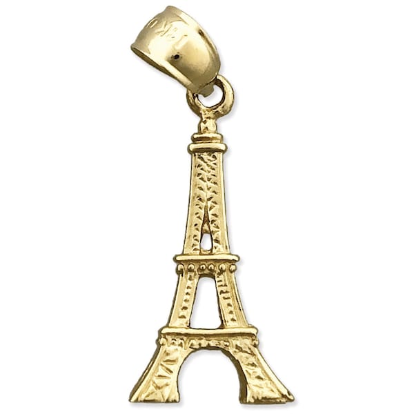 14K Gold 3D Paris Eiffel Tower Charm