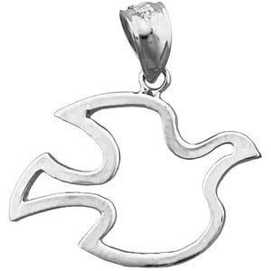 Heiliger Geist Taube Anhänger aus 925er Sterling Silber rhodiniert