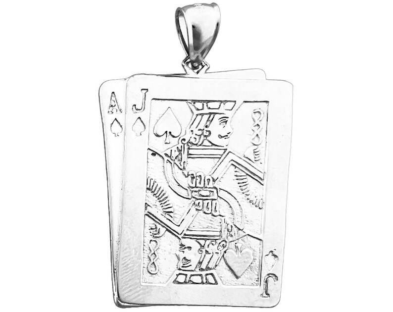 14K Gold Ace Jack of Spades Pendant Etsy