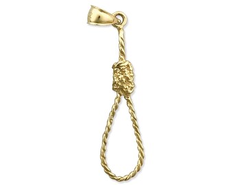 14K Gold 3D Hangman's Knot Noose Charm 