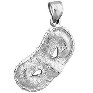 Rhodium Plated 925 Sterling Silver Masquerade Face Mask Pendant