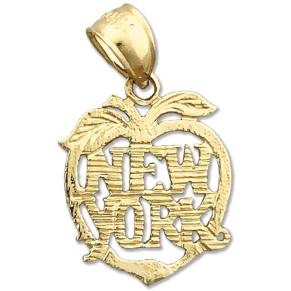 Dije de la Gran Manzana de Nueva York en oro de 14 quilates