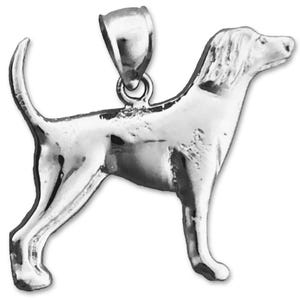 Colgante de pointer inglés en plata de ley 925 bañada en rodio