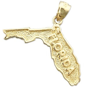 14K gouden hanger met kaart van de staat Florida