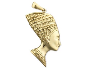 14K Gold Nefertiti Pendant