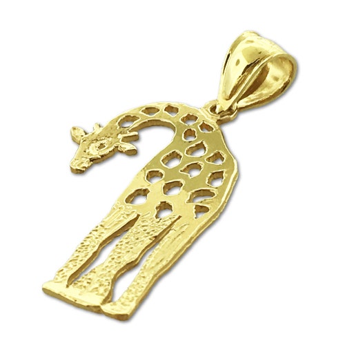 14K Gold Cut-Out Giraffe shops Charm Pendant