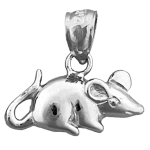 Rhodium Plated 925 Sterling Silver 18MM Mouse Charm