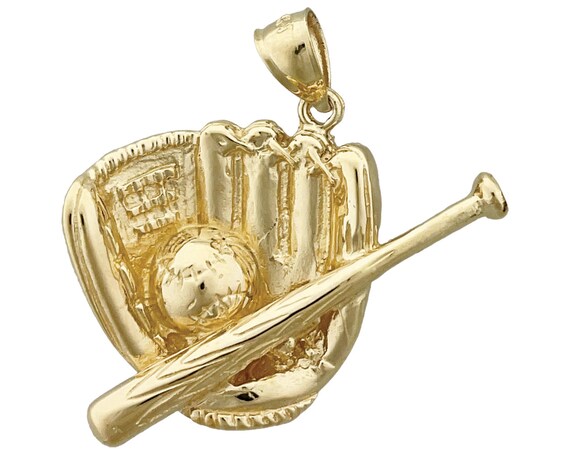 Gold baseball pendant deals