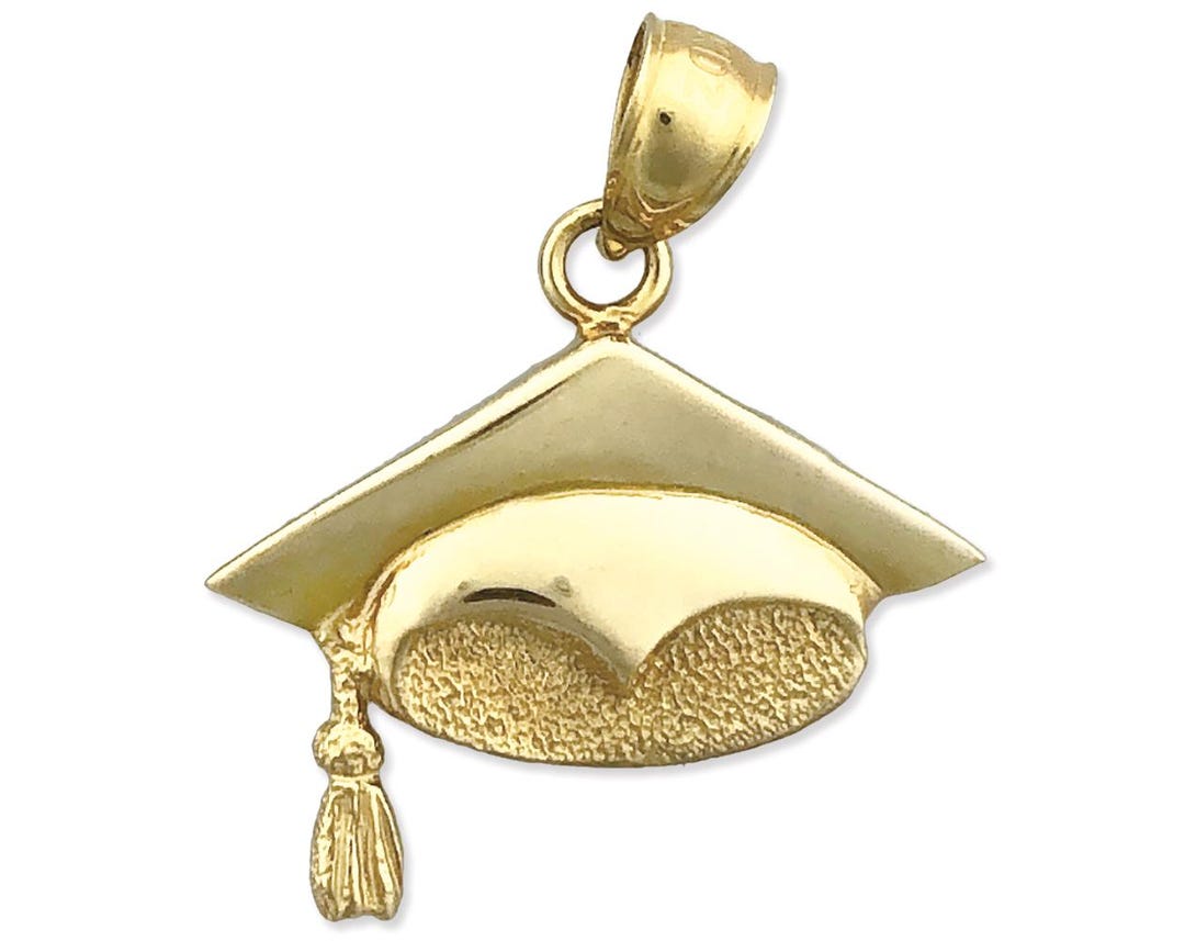 14K Gold Graduation Cap With Tassel Pendant - Etsy