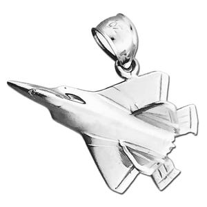 Rhodinierte 925er Sterlingsilber F22 Jet-Anhänger