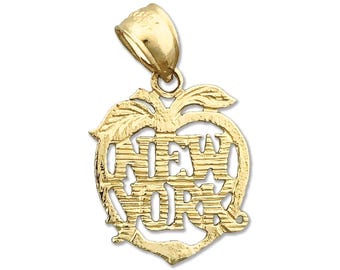 14K Gold New York Big Apple Charm