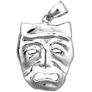 Rhodium Plated 925 Sterling Silver Drama Mask Charm