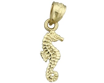14K Gold Small Seahorse Charm