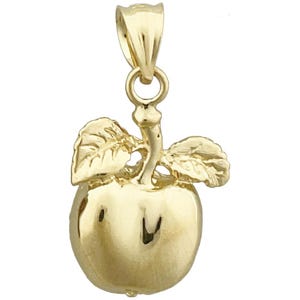 14K Gold Apple Charm