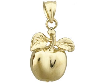 14K Gold Apple Charm