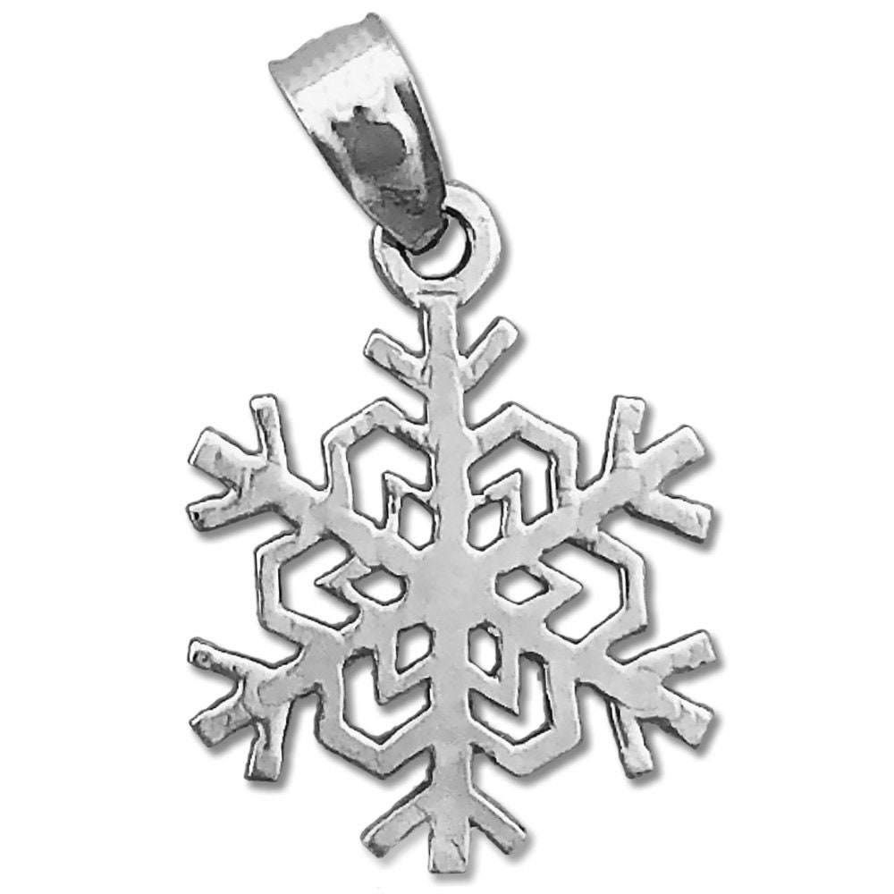 Details about   New Polished Rhodium Plated 925 Sterling Silver Snowflake Charm Pendant